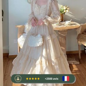 Robe de bal années 30 à manches évasées