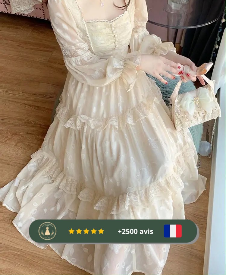 Robe de bal années 30 à manches évasées – Image 3