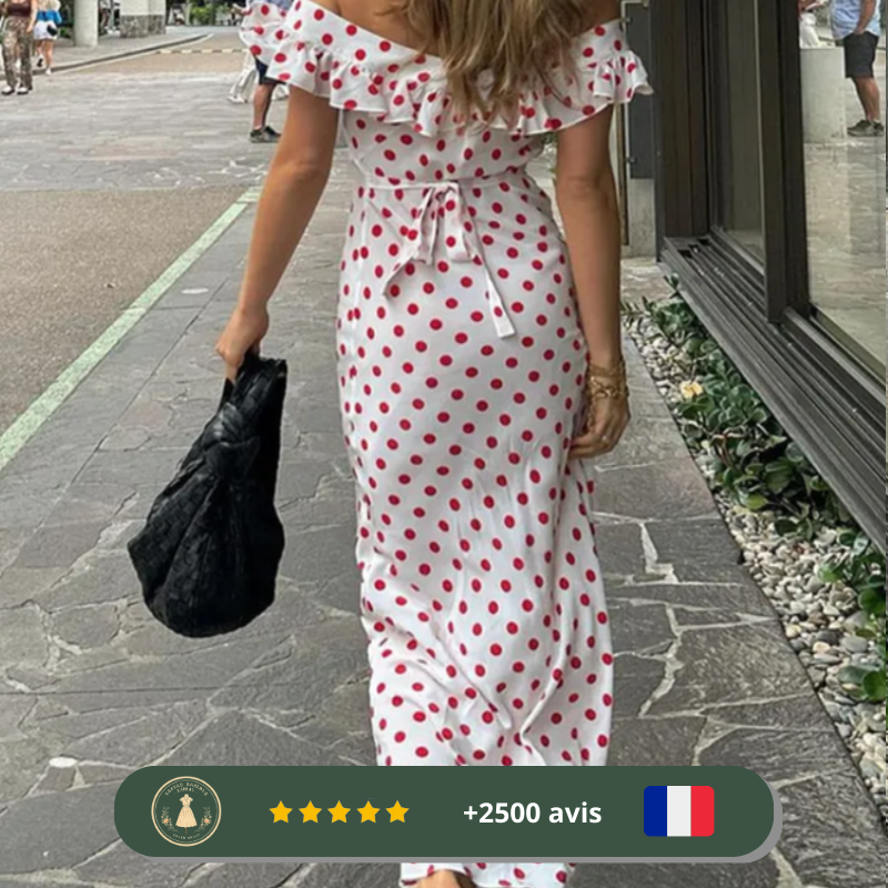 Robe à points oranges des années 30 – Image 4