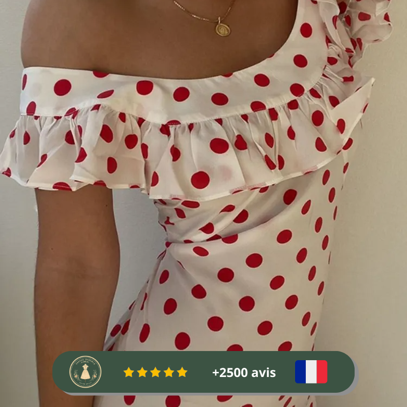 Robe à points oranges des années 30 – Image 3