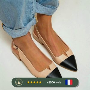 Chaussures noires basses avec bouts pointus des années 30