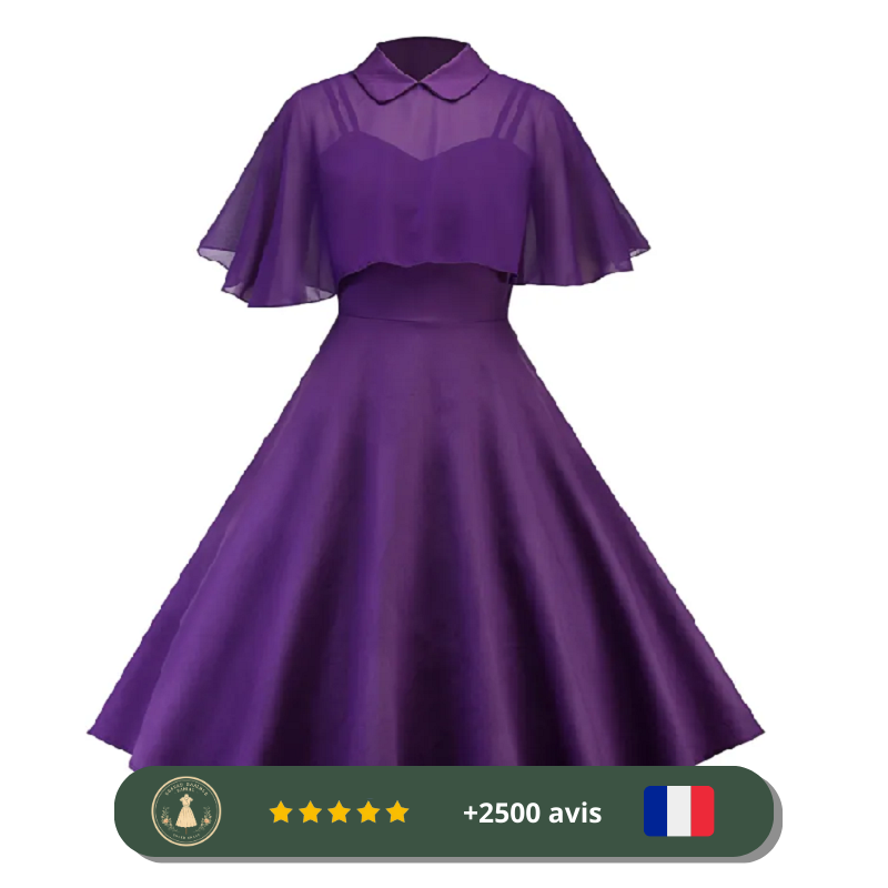 Robe années 30 trapèze en mousseline – Image 2