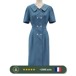 Robe Gatsby chic bleue des années 30