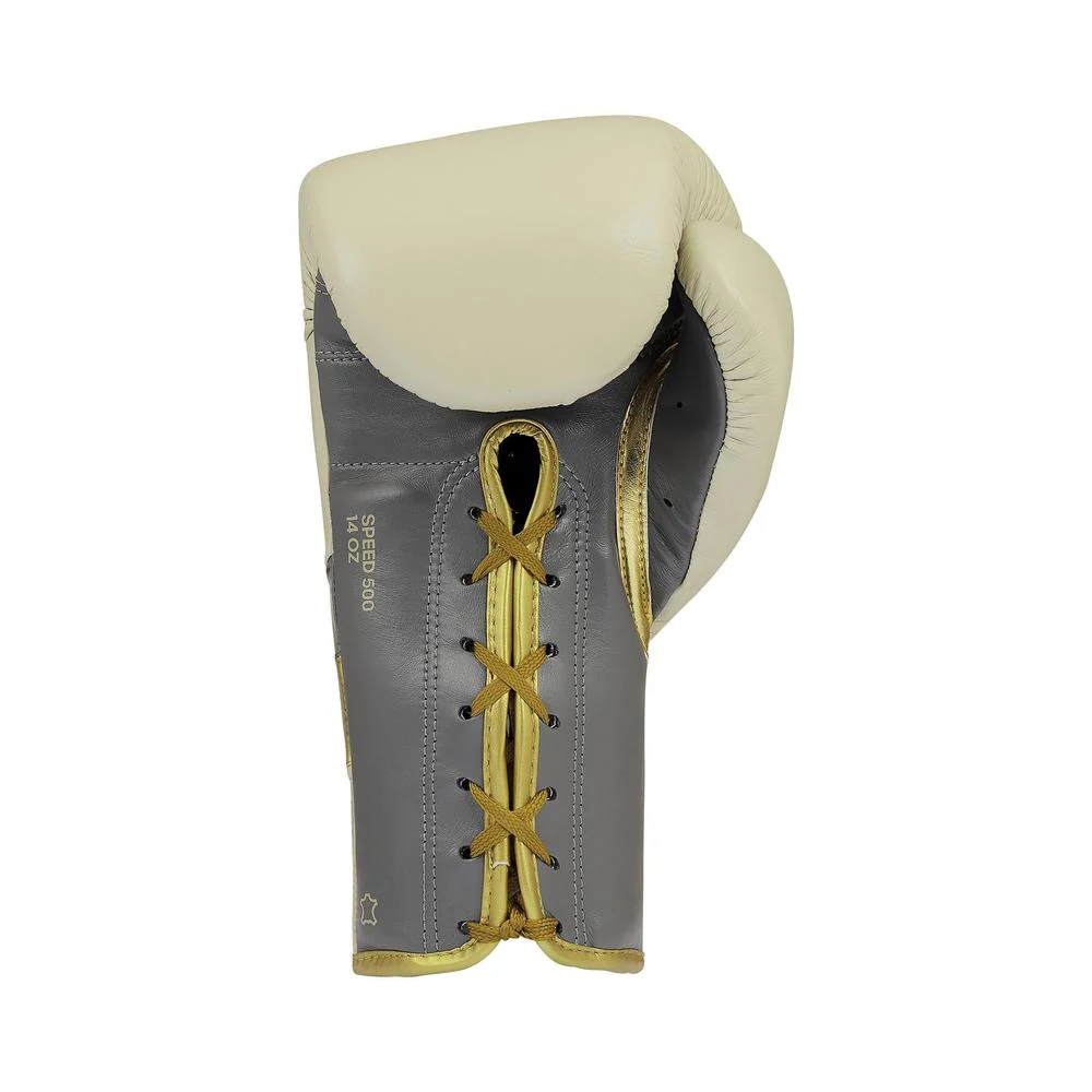 Adidas Adispeed Lace Boxing Gloves - Alumina/Gold – Image 5