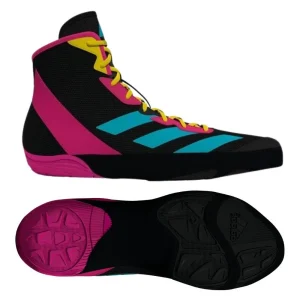 Adidas Adizero Wrestling Boots - Black/Pink/Cyan