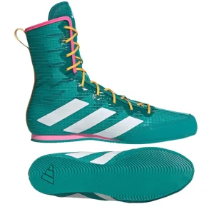 Adidas Box Hog 4 Boxing Boots - Teal/White/Pink