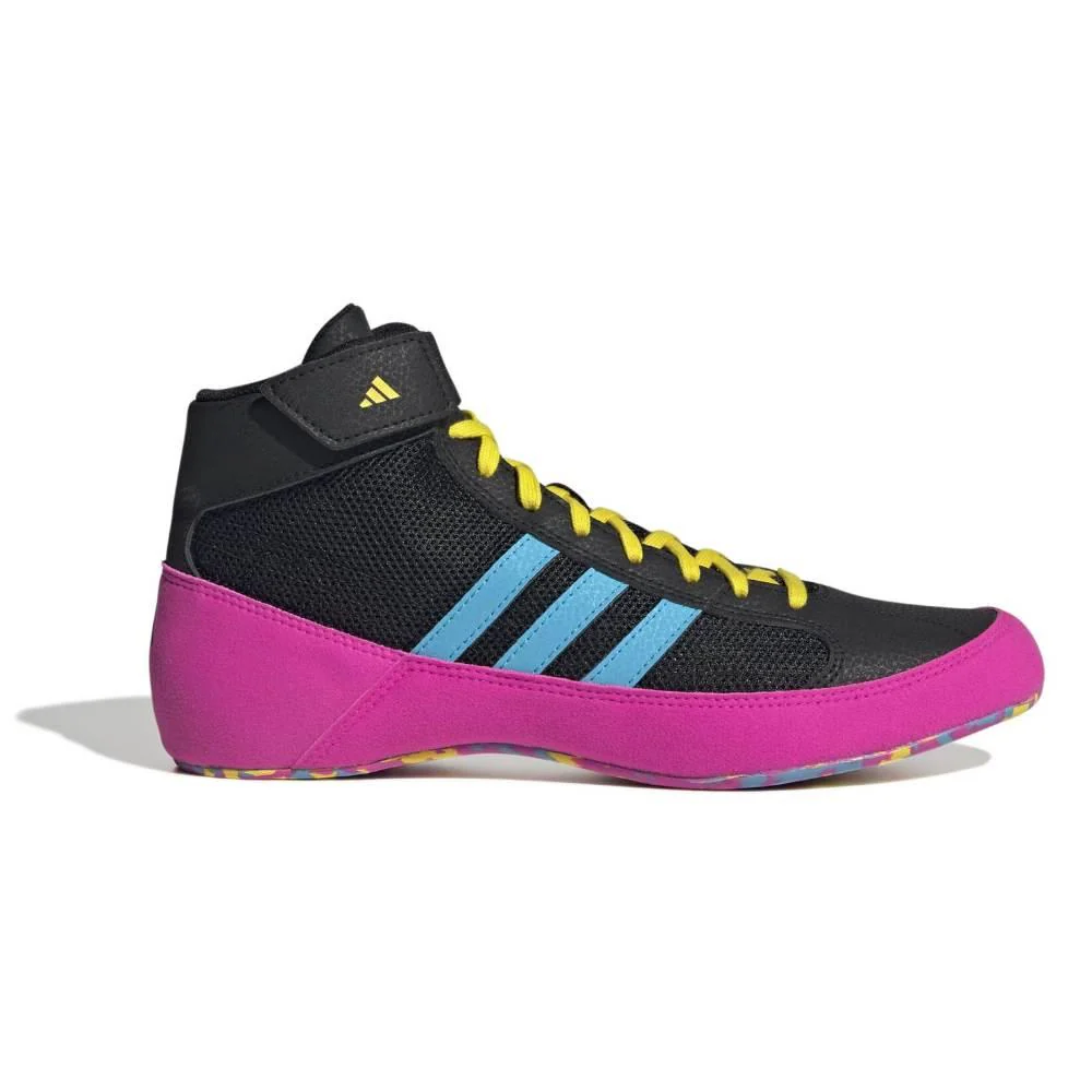 Adidas Kids Havoc Wrestling Boots - Black/Pink/Cyan – Image 5