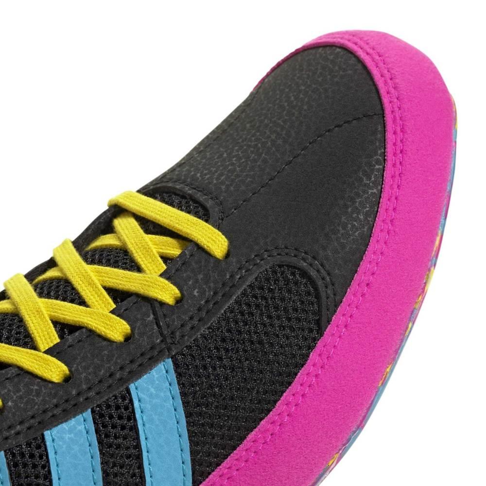 Adidas Kids Havoc Wrestling Boots - Black/Pink/Cyan – Image 9