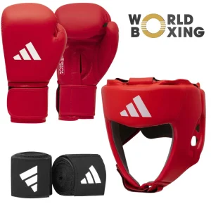 Adidas World Boxing (Was IBA) Licensed Boxing Set - Red