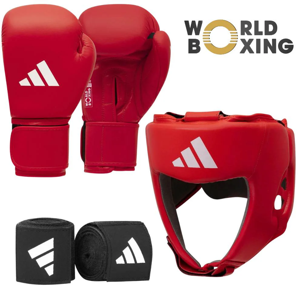 Adidas World Boxing (Was IBA) Licensed Boxing Set - Red