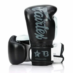 Booster x Fairtex Boxing Gloves FXB V2 - black/white, FXB-BG-V2-BK/WH