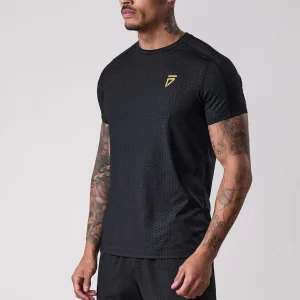 T-shirt d'entraînement Gym King Fight Division imprimé en relief - Noir/Or