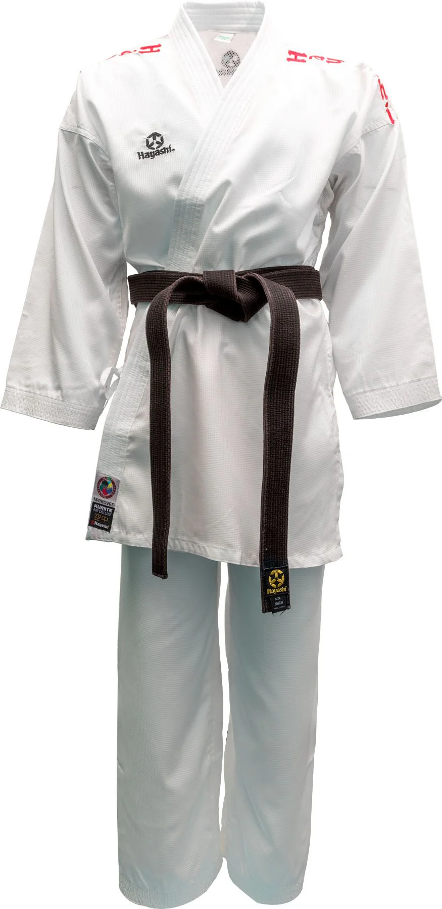 Hayashi kumite kimono AirDeluxe - WKF approved, white/red, 0474-11