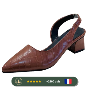 Chaussures marrons en cuir PU à bouts pointus des années 30