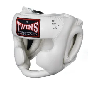 Twins Sparring Headgear with Cheek Protection - white, HGL-3-WHT