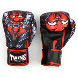 Gants de boxe Twins Kabuki - Noir/Rouge