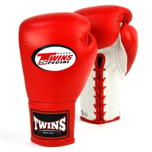 Gants de boxe à lacets Twins - Rouge