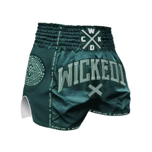 Wicked One Cross Line Muay Thai Shorts - Green